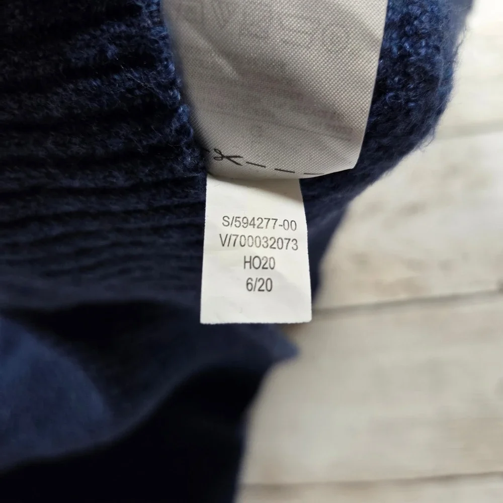 Banana Republic Waffle Knit Mock Neck Sweater Mens L Blue Button Henley Raglan